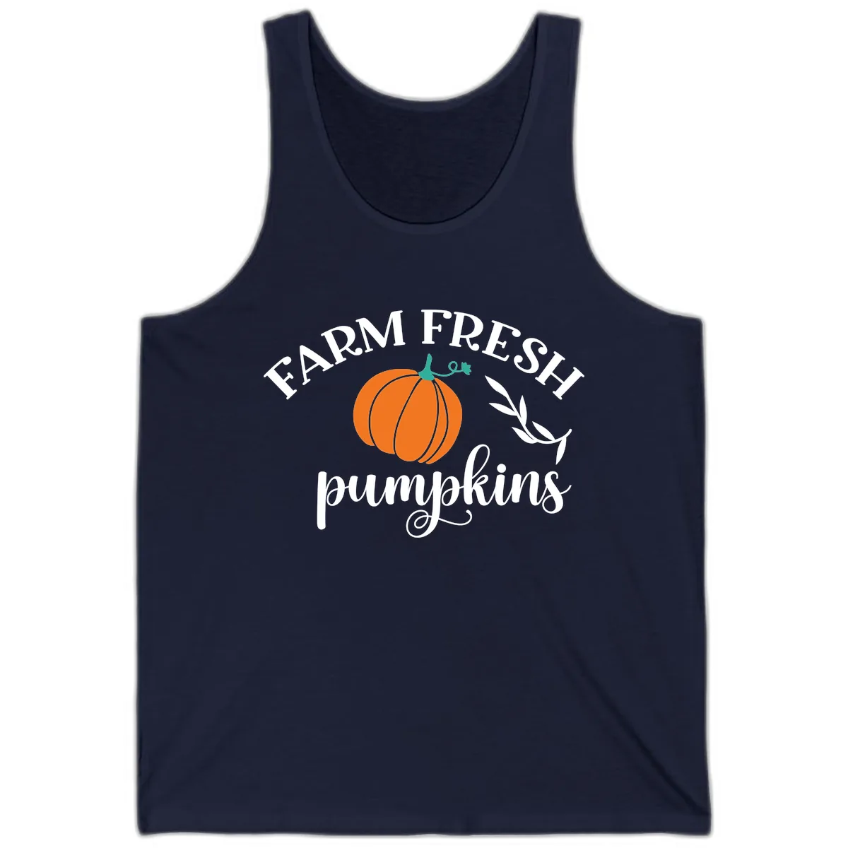 Farm Fresh Pumpkins Fall Harvest Tank in Navy