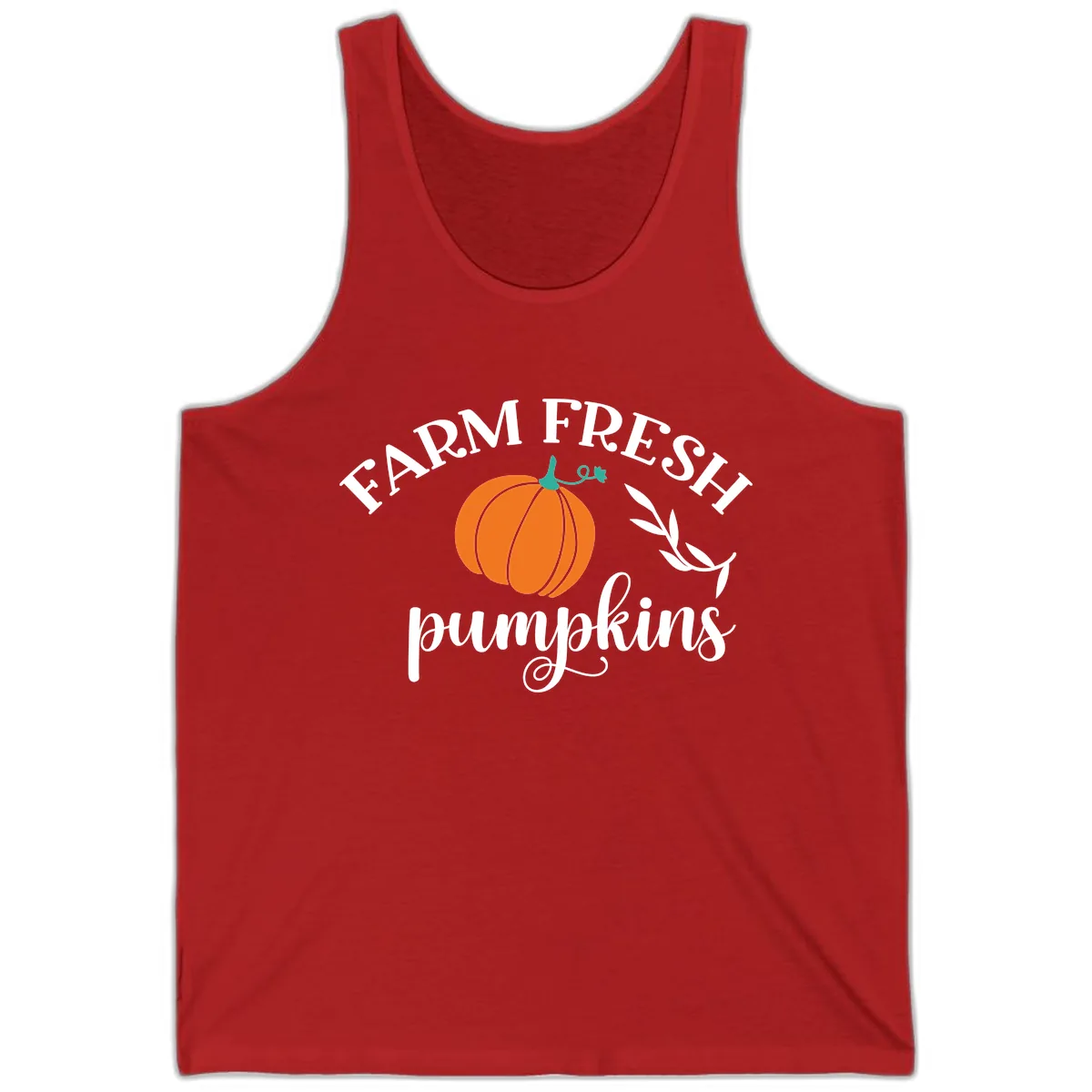 Farm Fresh Pumpkins Fall Harvest Tank in Red