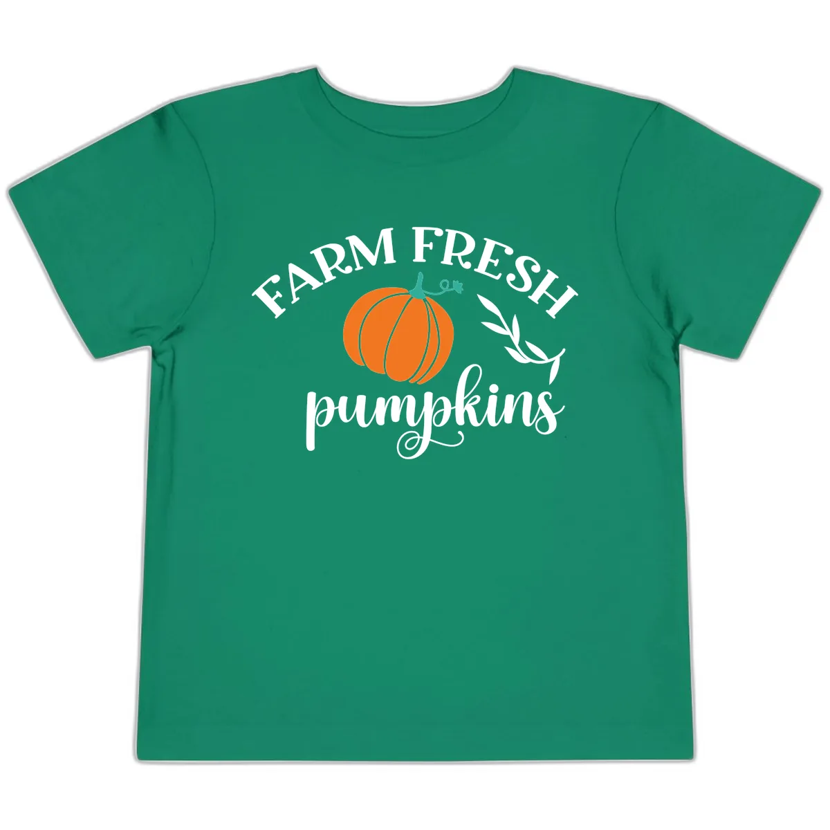 Farm Fresh Pumpkins Fall Harvest Toddler T-Shirt in Kelly