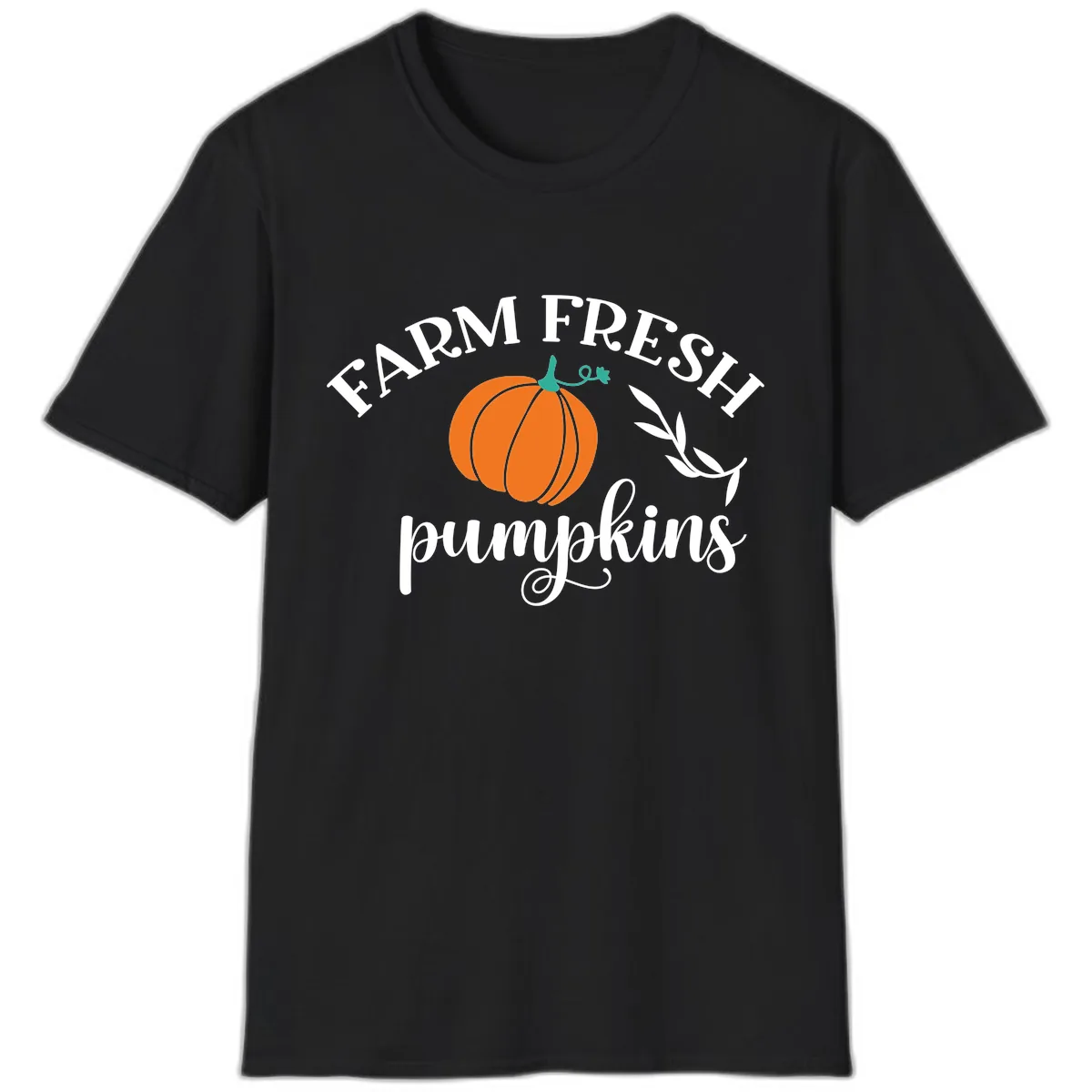 Farm Fresh Pumpkins Fall Harvest T-Shirt in Black