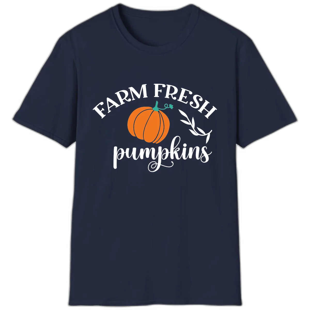 Farm Fresh Pumpkins Fall Harvest T-Shirt in Navy