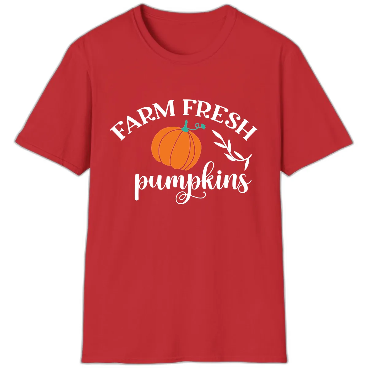 Farm Fresh Pumpkins Fall Harvest T-Shirt in Red