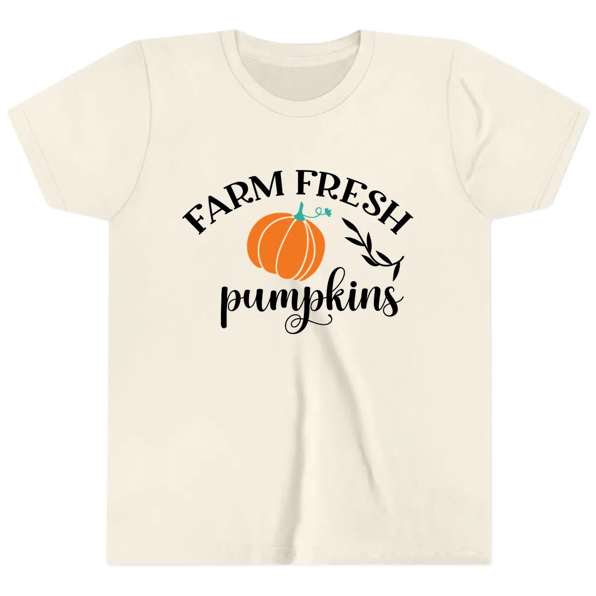 Farm Fresh Pumpkins Fall Harvest Youth T-Shirt in Natural