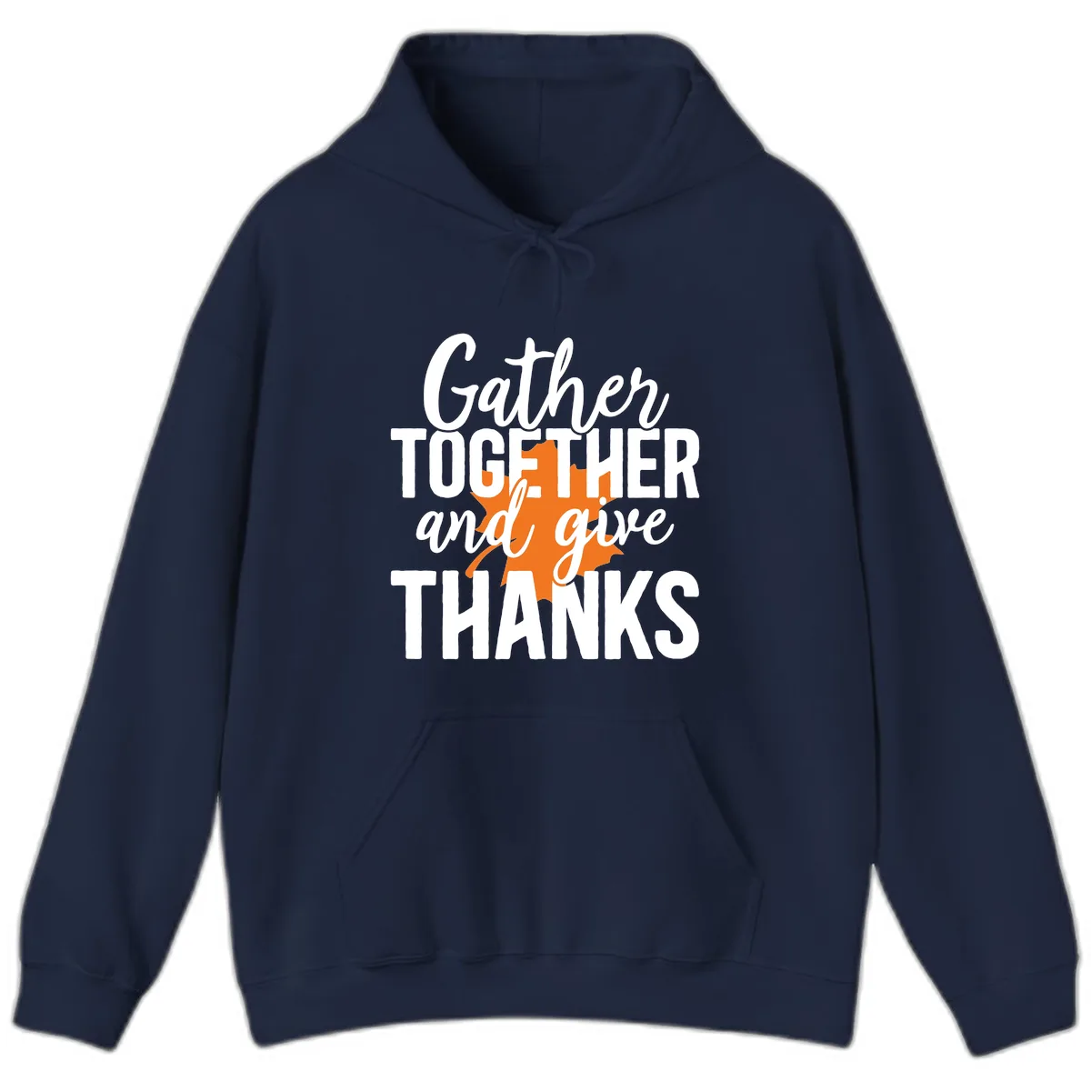 Gather Together And Give Thanks Hoodie in Navy
