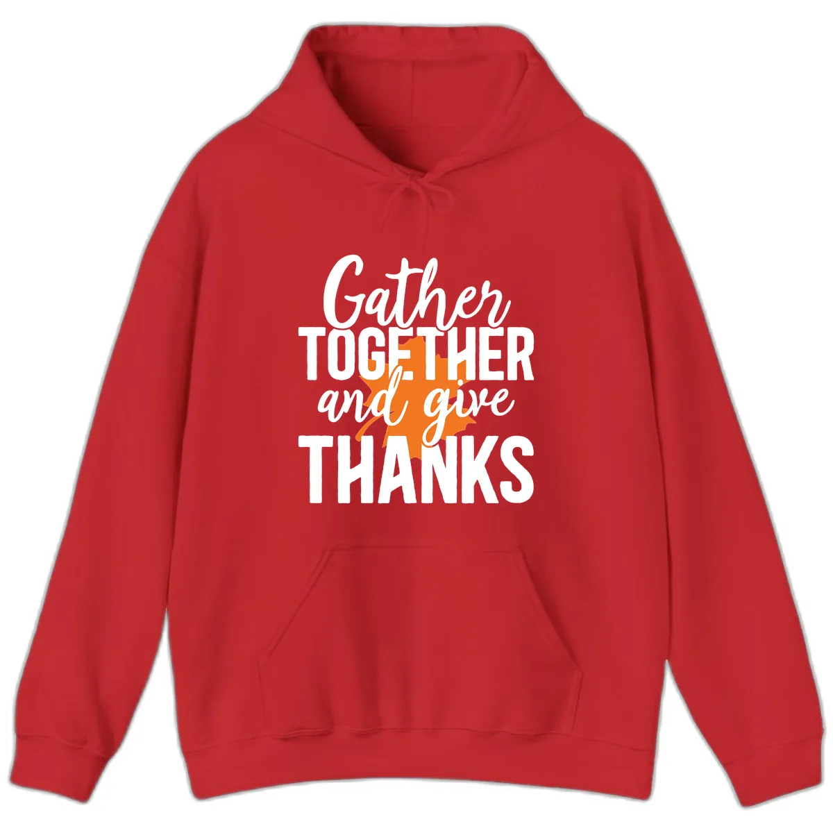 Gather Together And Give Thanks Hoodie in Red