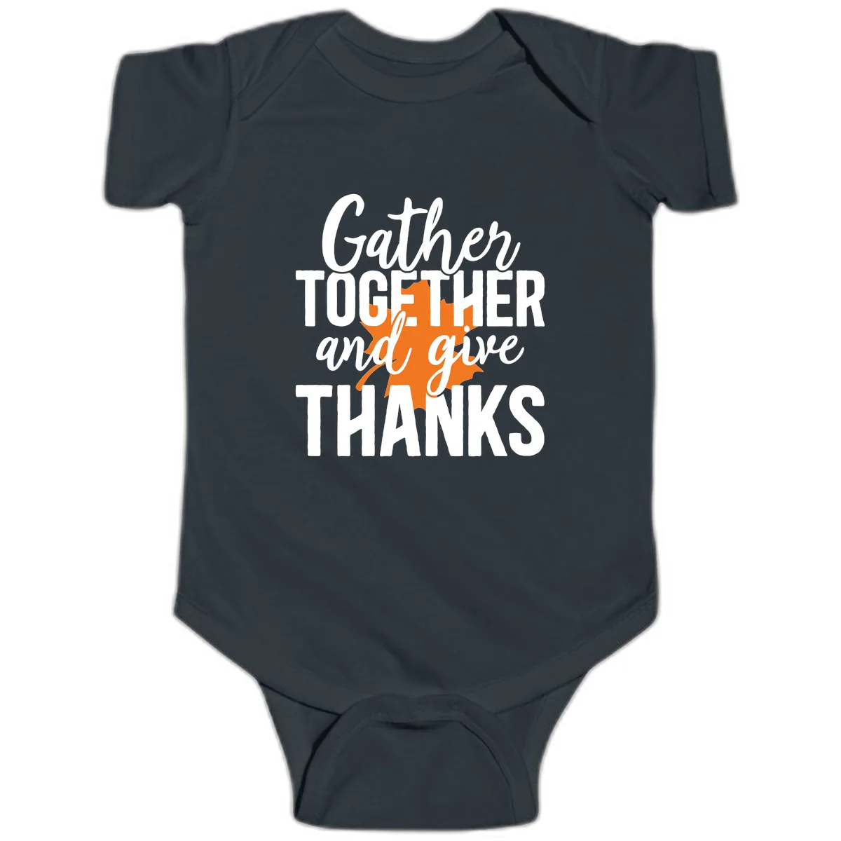 Gather Together And Give Thanks Baby Onesie in Black
