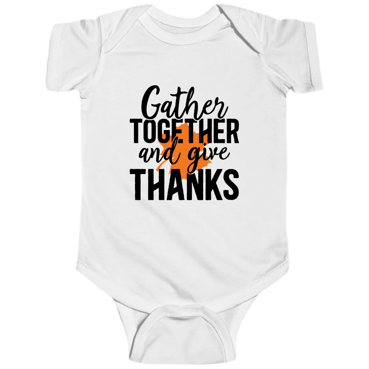 Gather Together And Give Thanks Baby Onesie in White