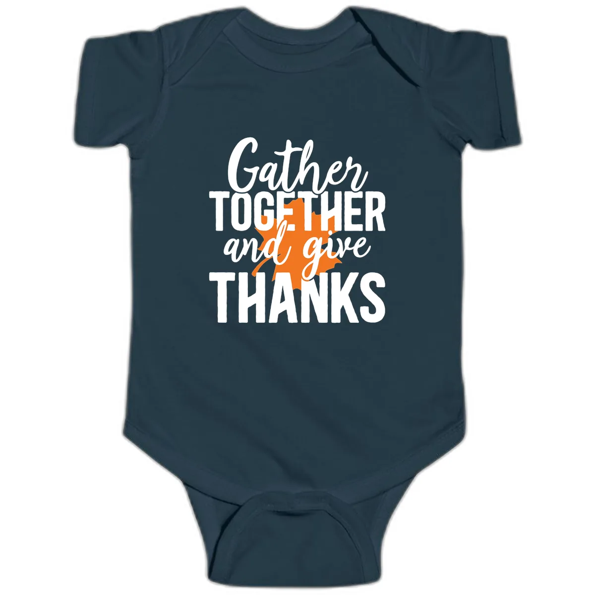 Gather Together And Give Thanks Baby Onesie in Navy