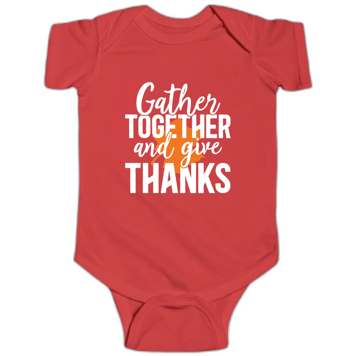 Gather Together And Give Thanks Baby Onesie in Red