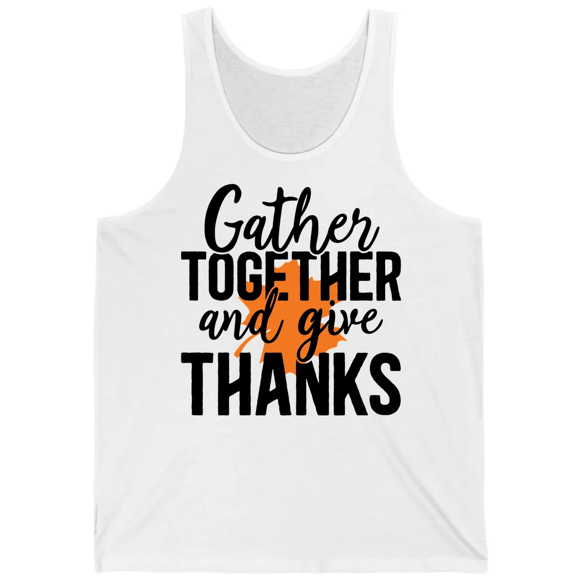 Gather Together And Give Thanks Tank in White