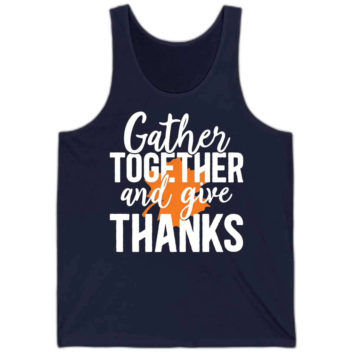 Gather Together And Give Thanks Tank in Navy