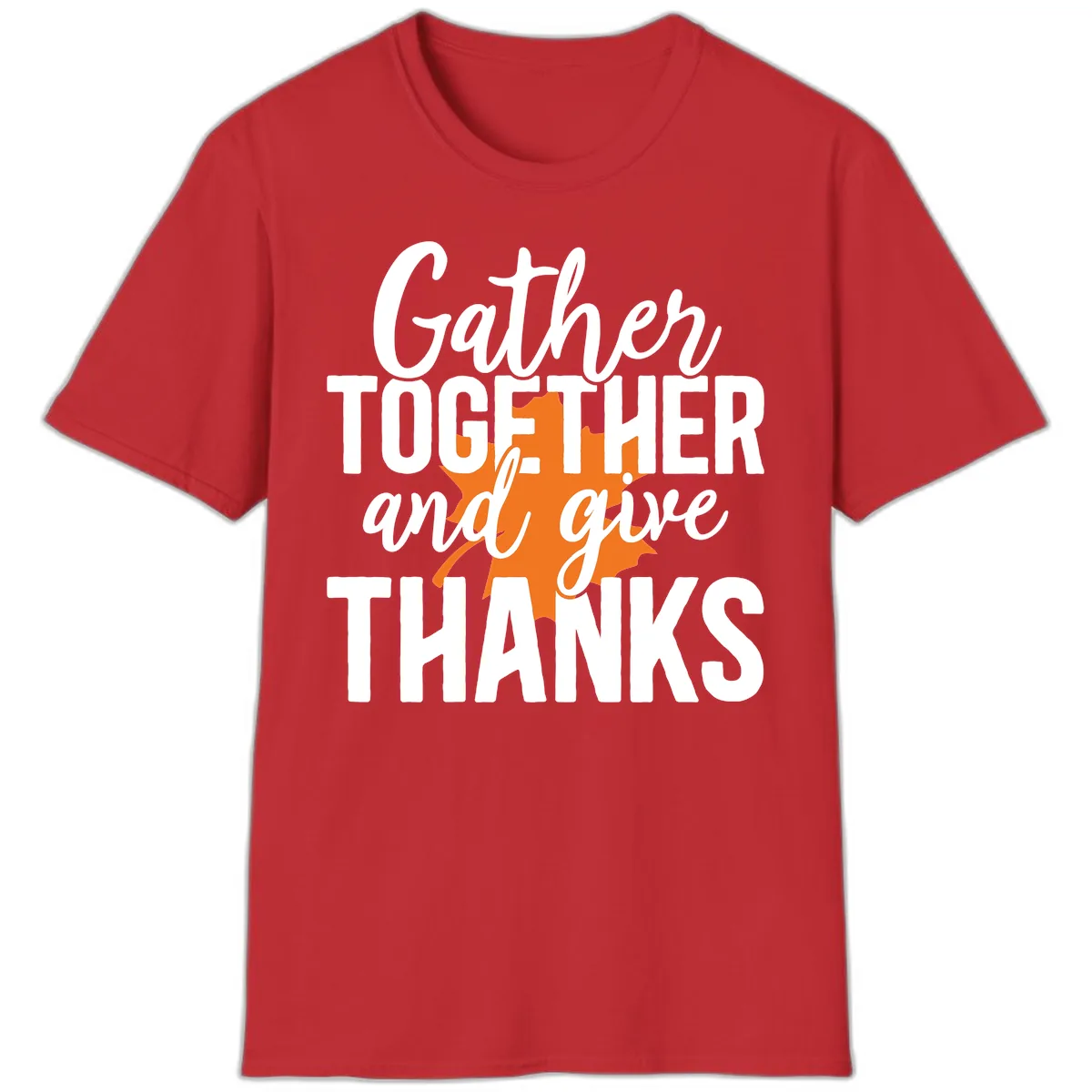 Gather Together And Give Thanks T-Shirt in Red