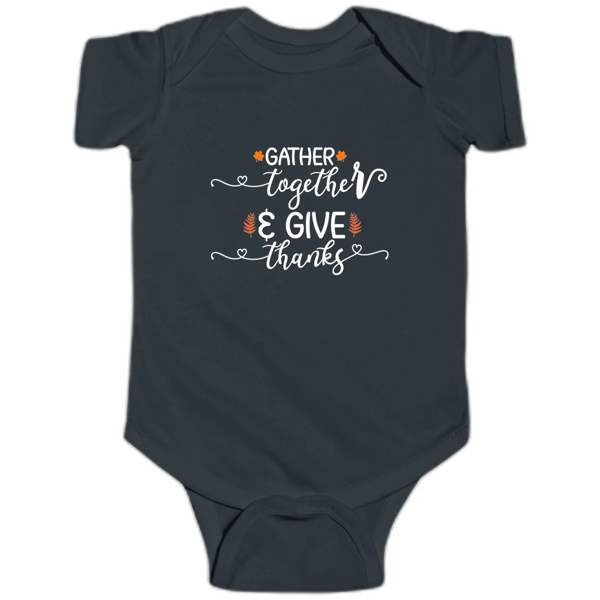 Gather Together And Give Thanks Baby Onesie in Black
