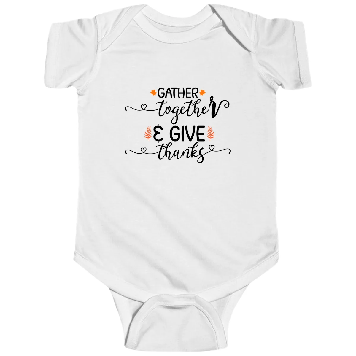 Gather Together And Give Thanks Baby Onesie in White