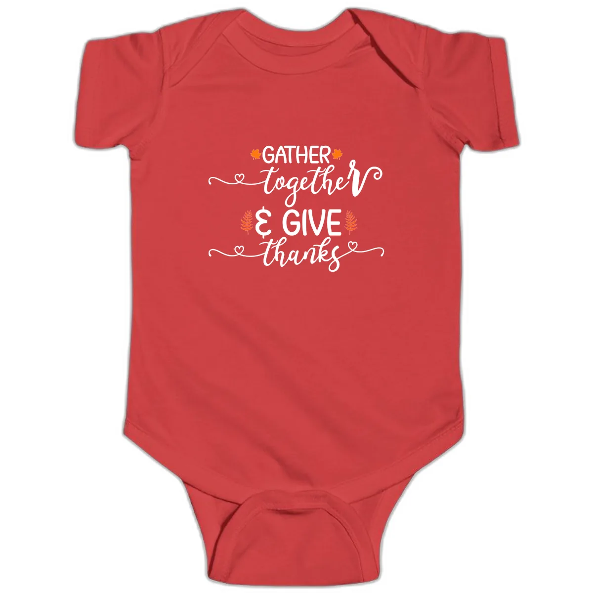 Gather Together And Give Thanks Baby Onesie in Red