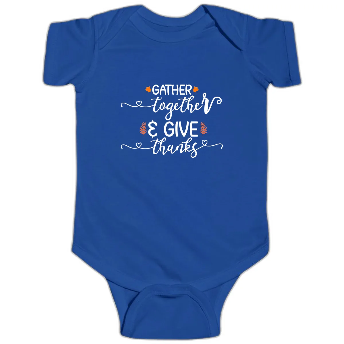 Gather Together And Give Thanks Baby Onesie in Royal