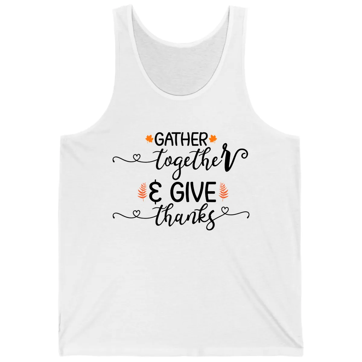 Gather Together And Give Thanks Tank in White