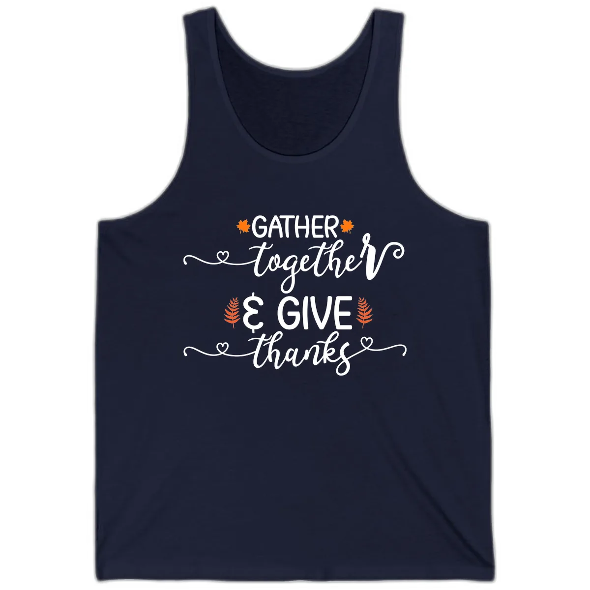 Gather Together And Give Thanks Tank in Navy