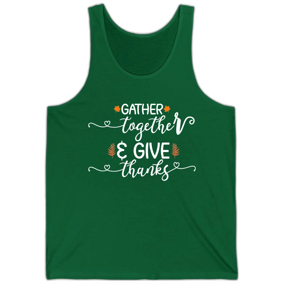 Gather Together And Give Thanks Tank in Kelly