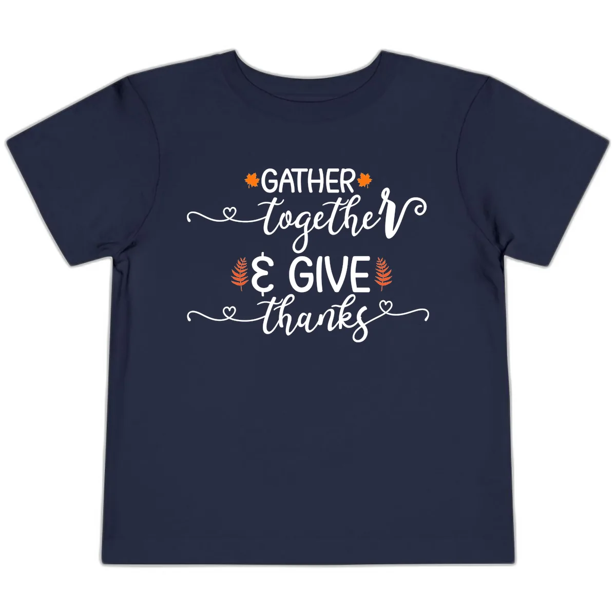 Gather Together And Give Thanks Toddler T-Shirt in Navy
