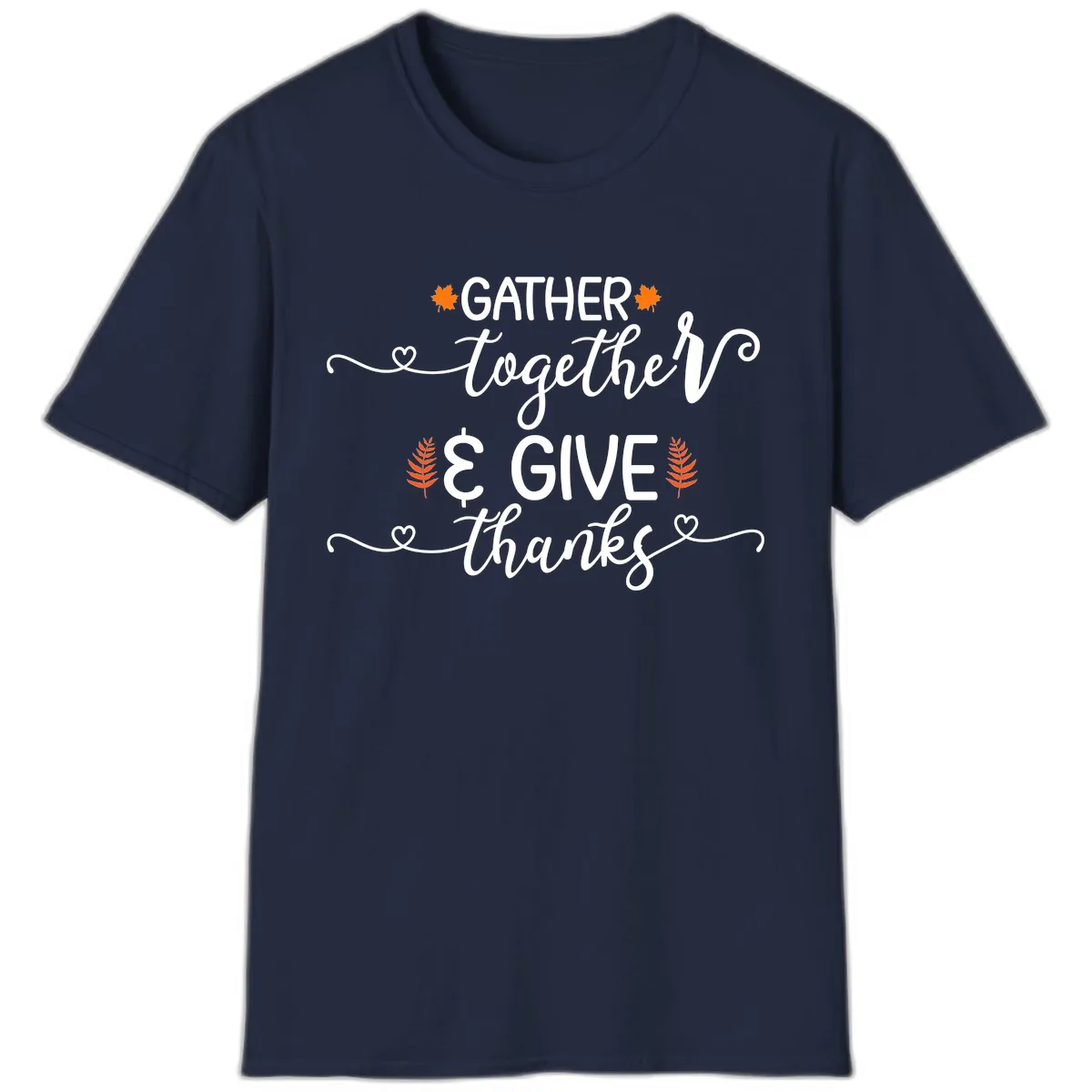 Gather Together And Give Thanks T-Shirt in Navy