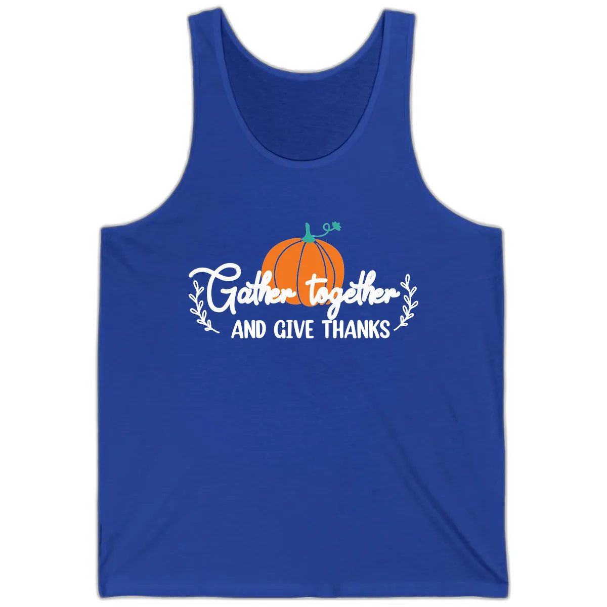 Gather Together And Give Thanks Pumpkin Tank in True Royal