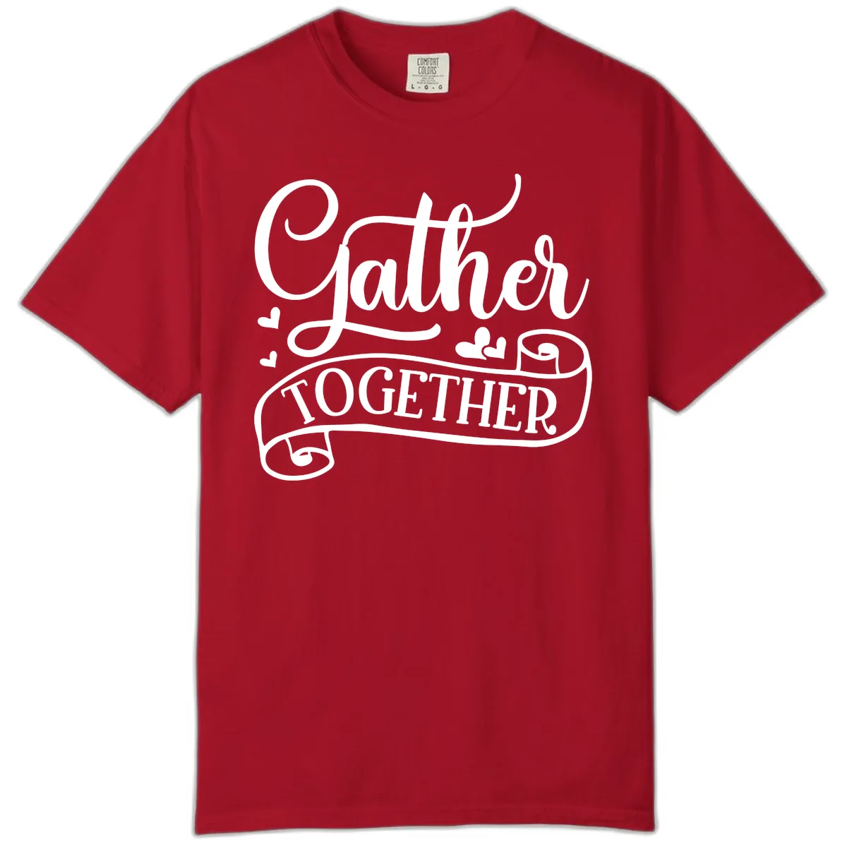 Gather Together Family Script Design Comfort Color in Red