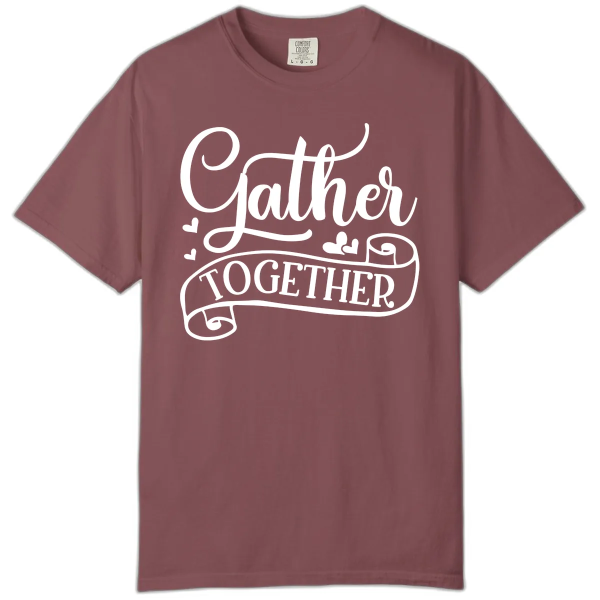 Gather Together Family Script Design Comfort Color in Brick