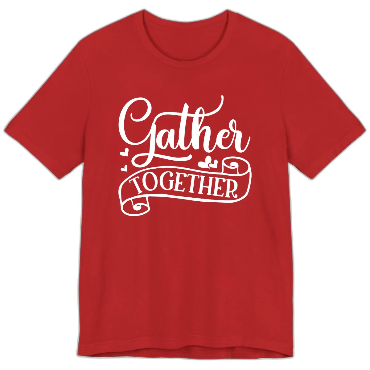 Gather Together Family Script Design Premium T-Shirt in Red
