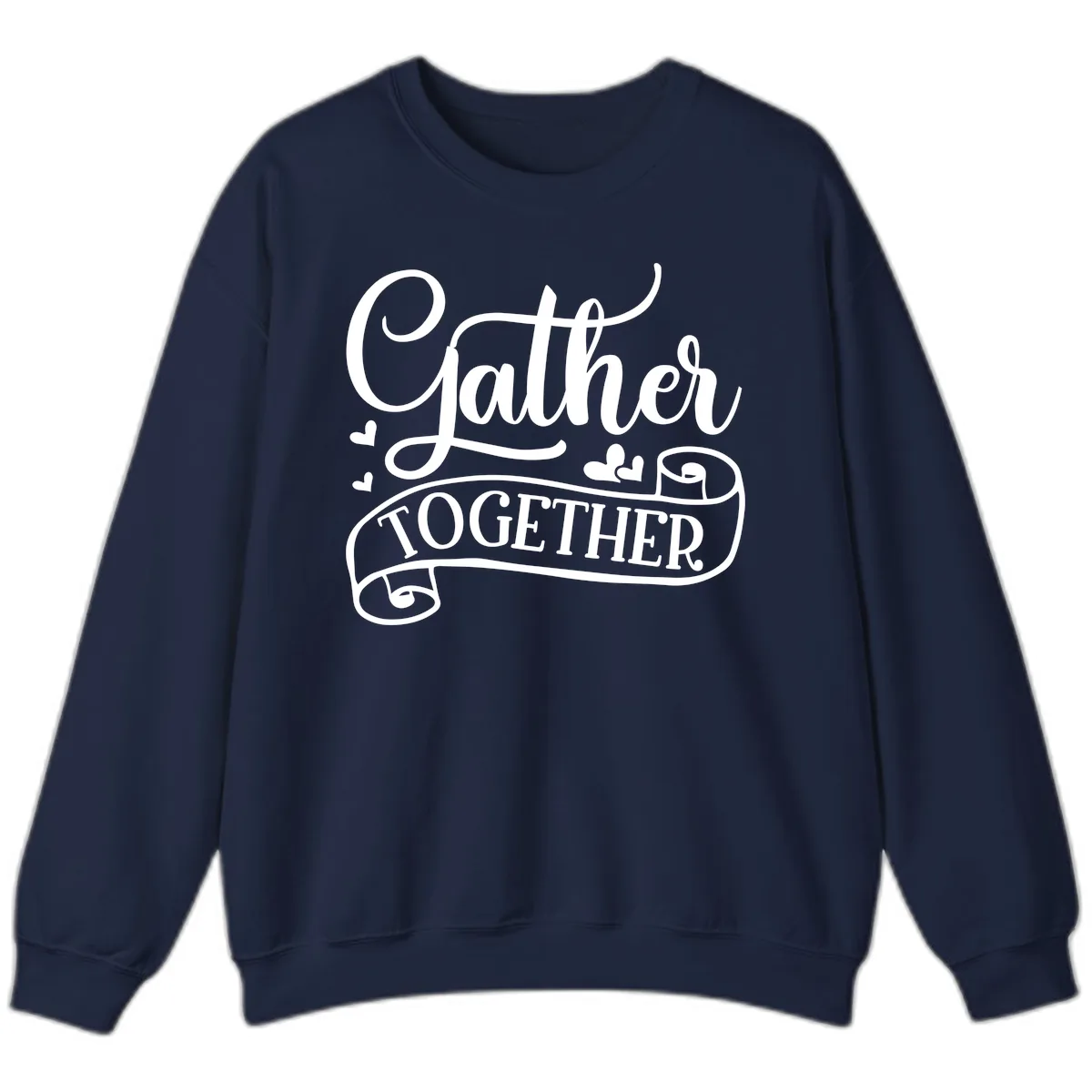 Gather Together Family Script Design Sweatshirt in Navy