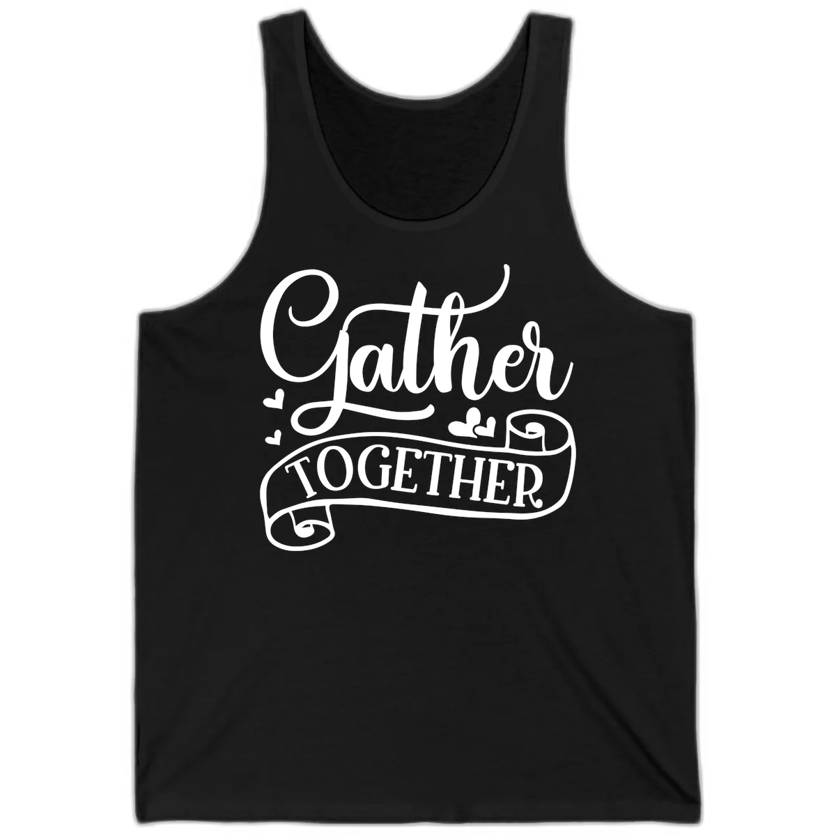 Gather Together Family Script Design Tank in Black