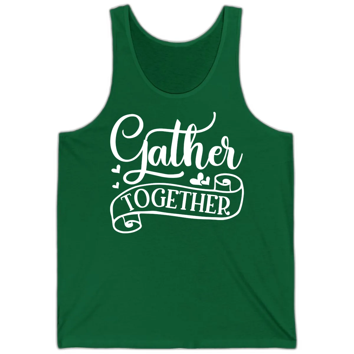 Gather Together Family Script Design Tank in Kelly