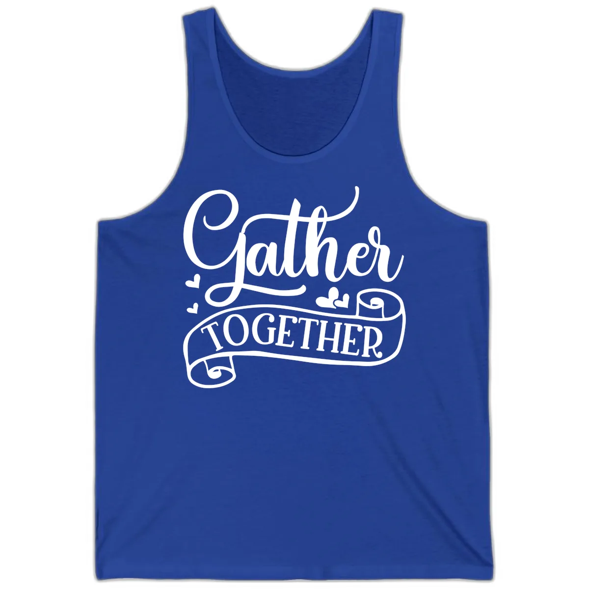 Gather Together Family Script Design Tank in True Royal