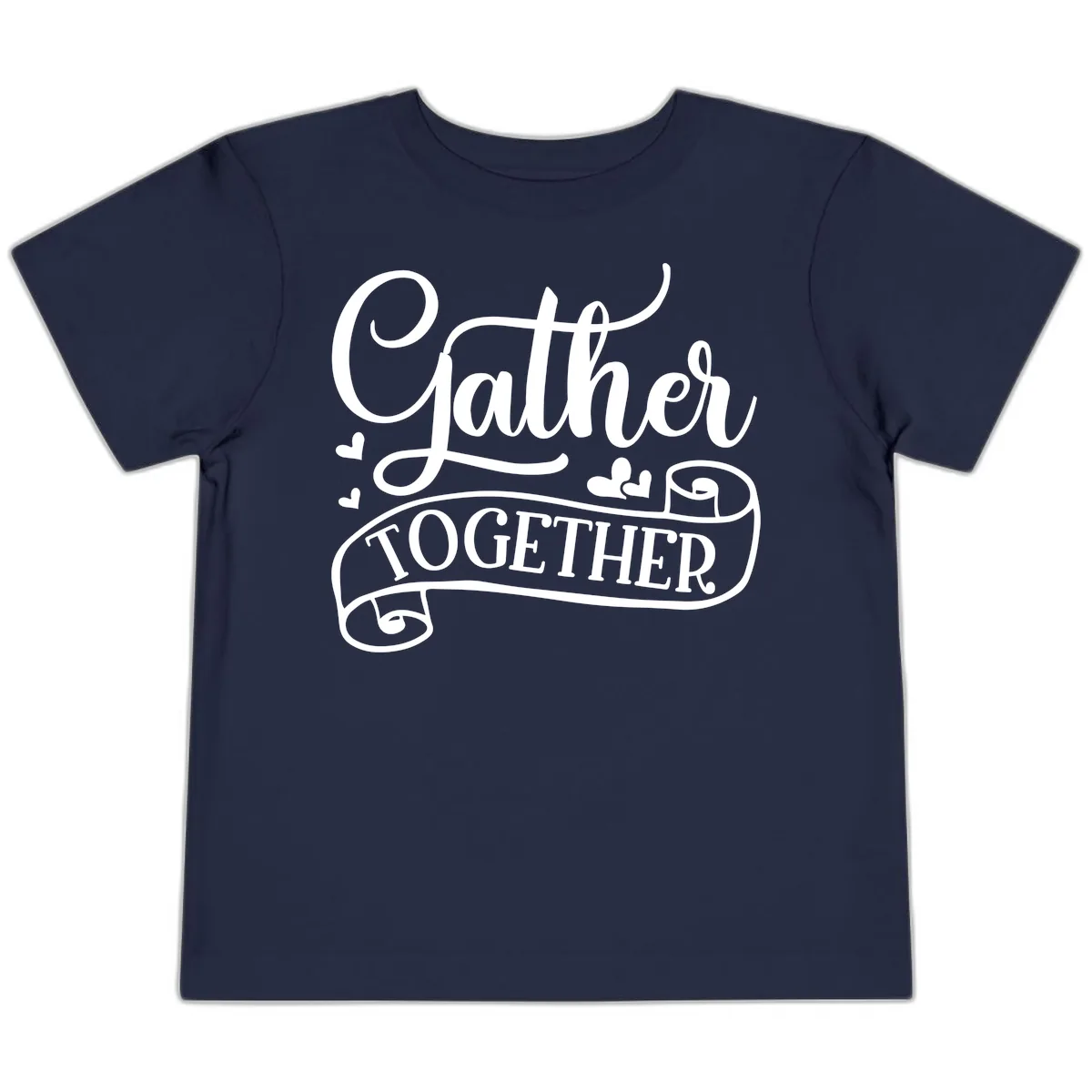 Gather Together Family Script Design Toddler T-Shirt in Navy