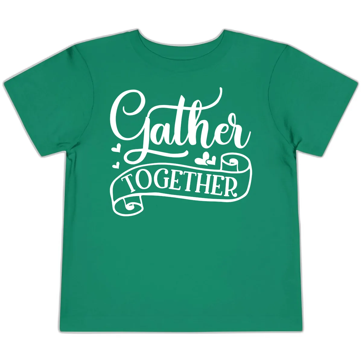 Gather Together Family Script Design Toddler T-Shirt in Kelly