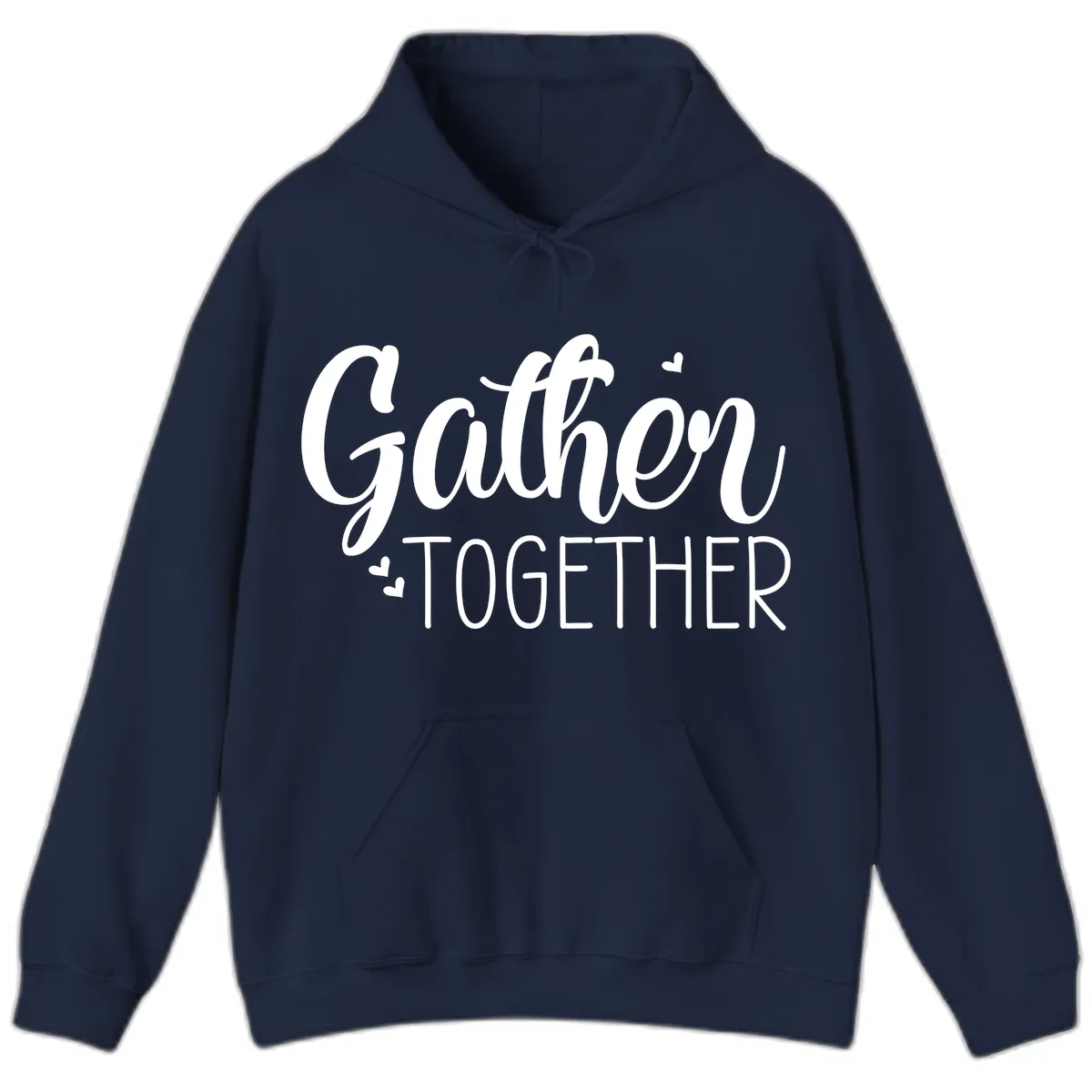 Gather Together Script Design Hoodie in Navy