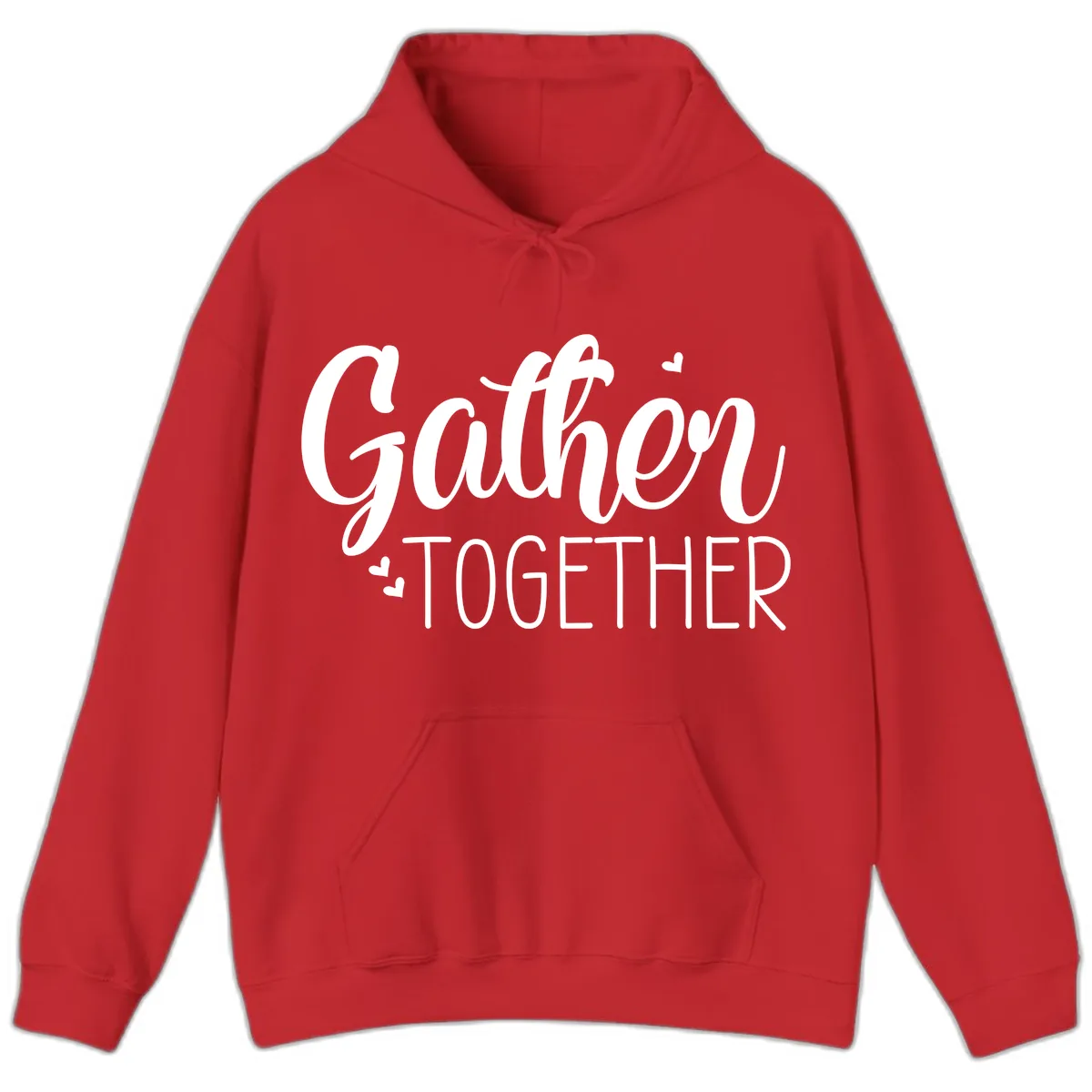 Gather Together Script Design Hoodie in Red
