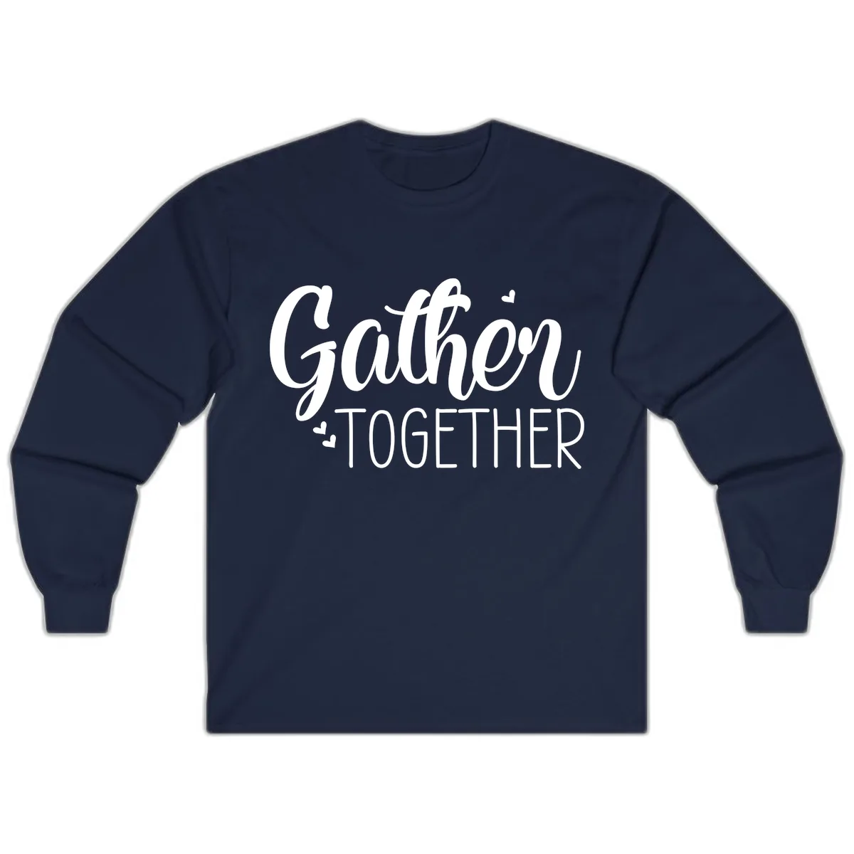 Gather Together Script Design Long Sleeve in Navy