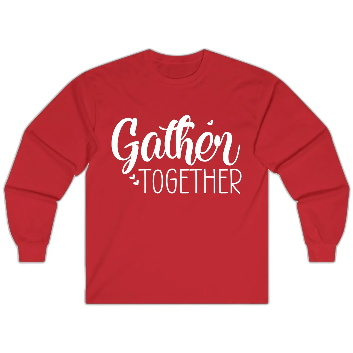 Gather Together Script Design Long Sleeve in Red