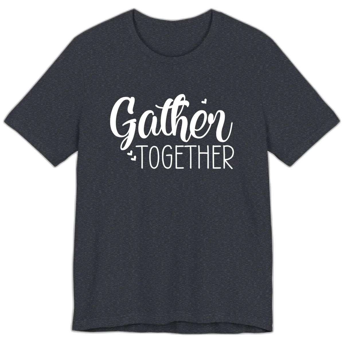 Gather Together Script Design Premium T-Shirt in Heather Navy