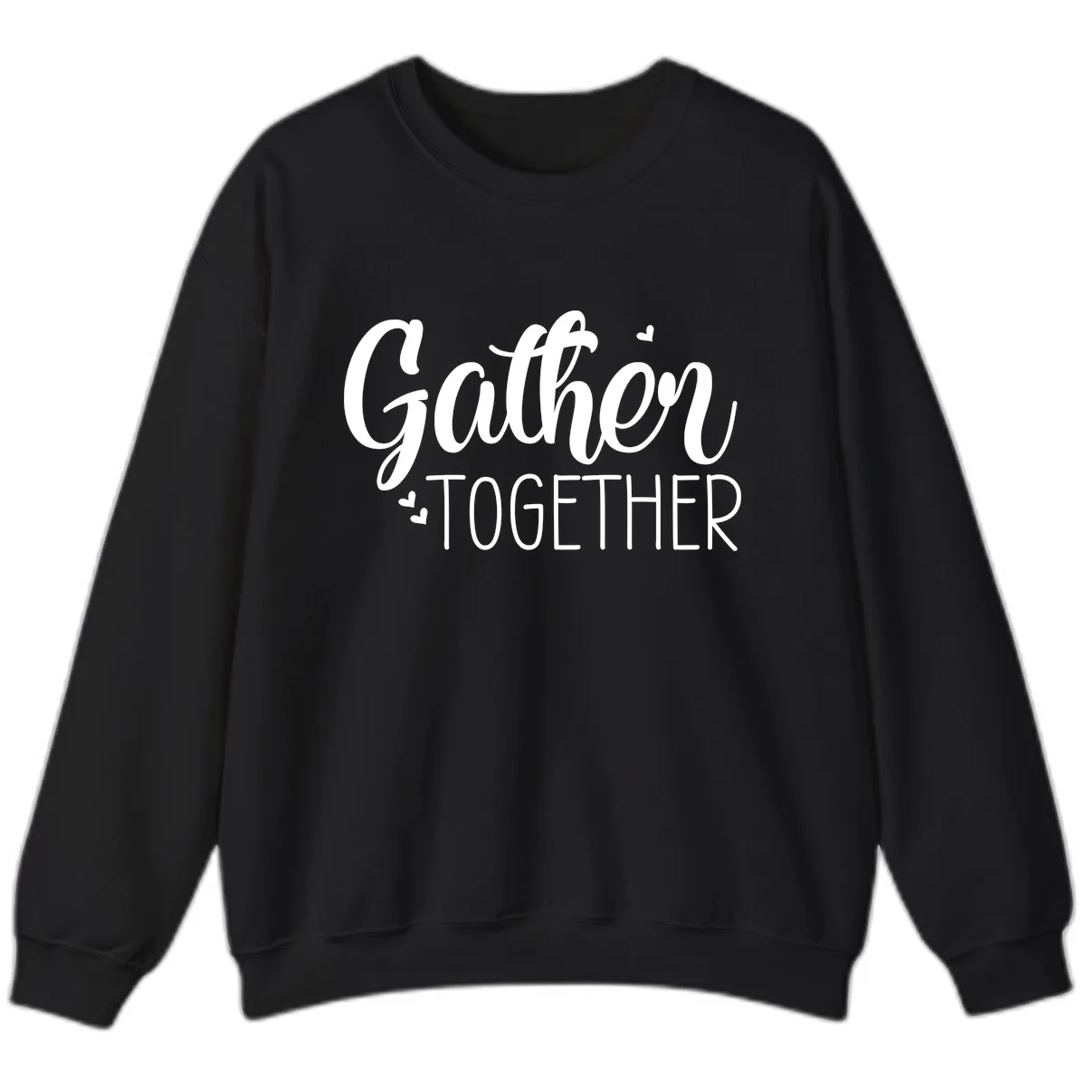 Gather Together Script Design Sweatshirt in Black