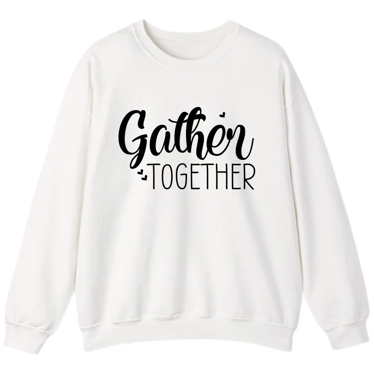 Gather Together Script Design Sweatshirt in White