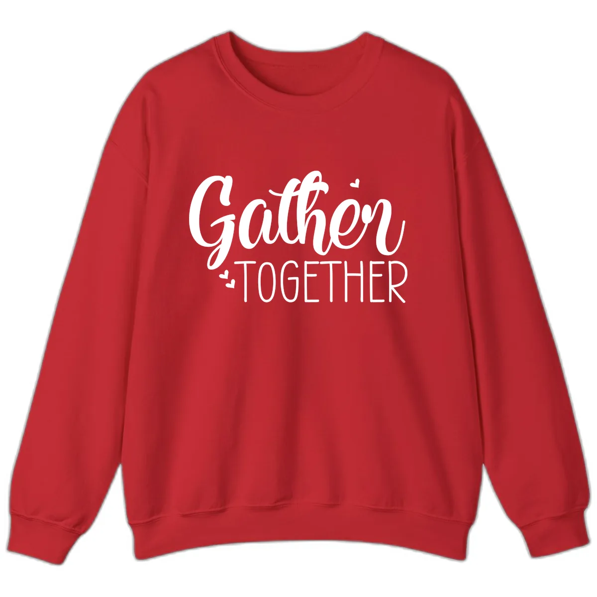 Gather Together Script Design Sweatshirt in Red