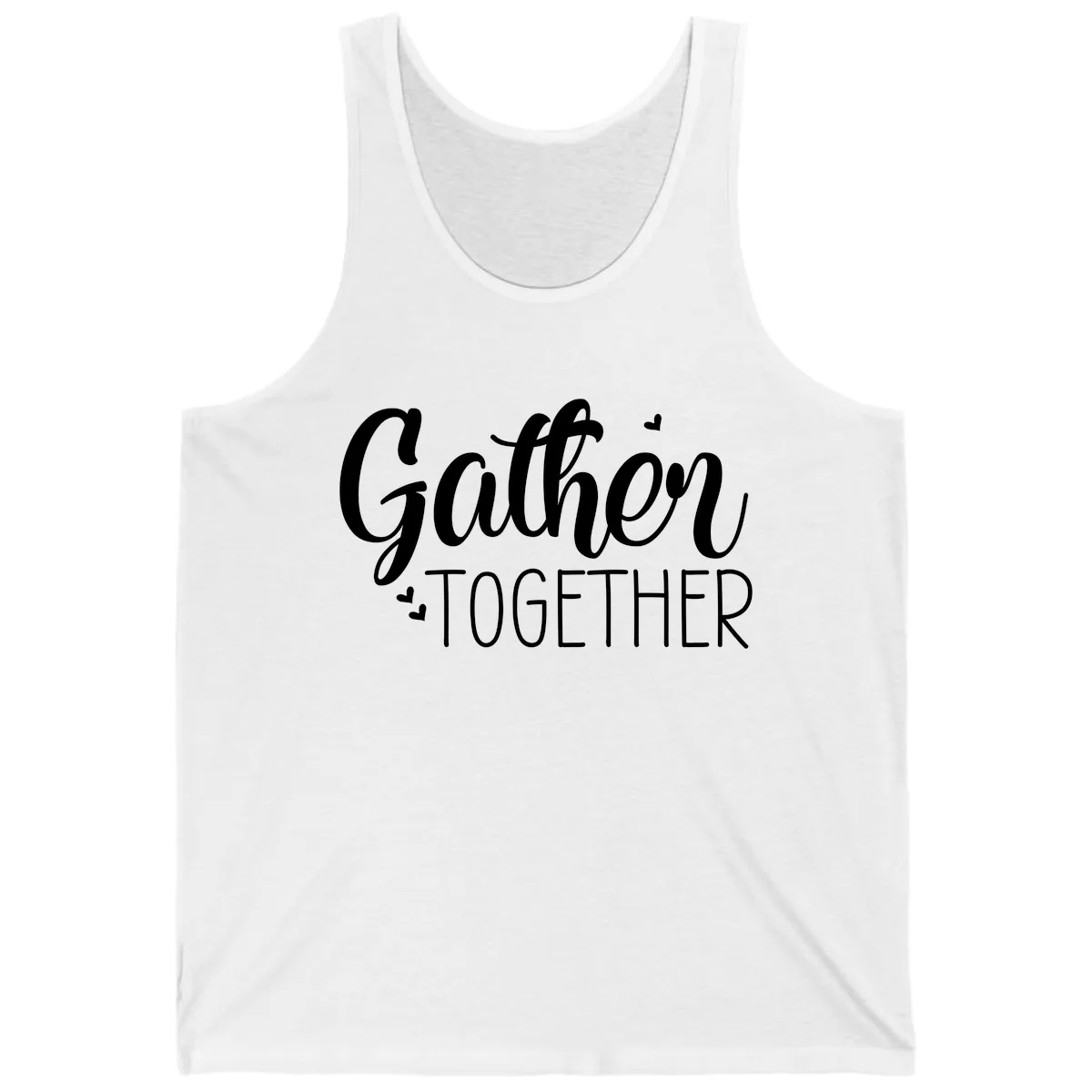 Gather Together Script Design Tank in White