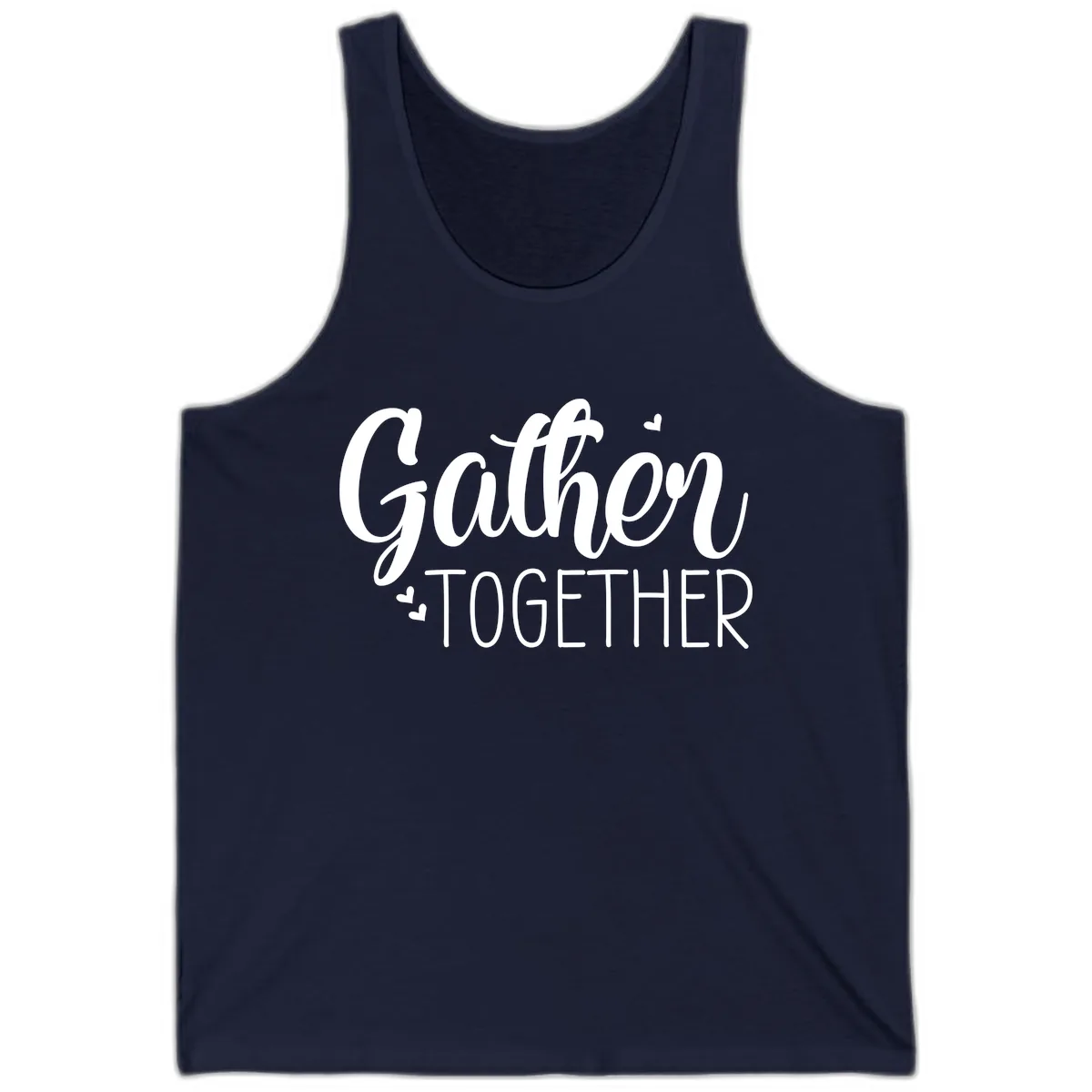 Gather Together Script Design Tank in Navy