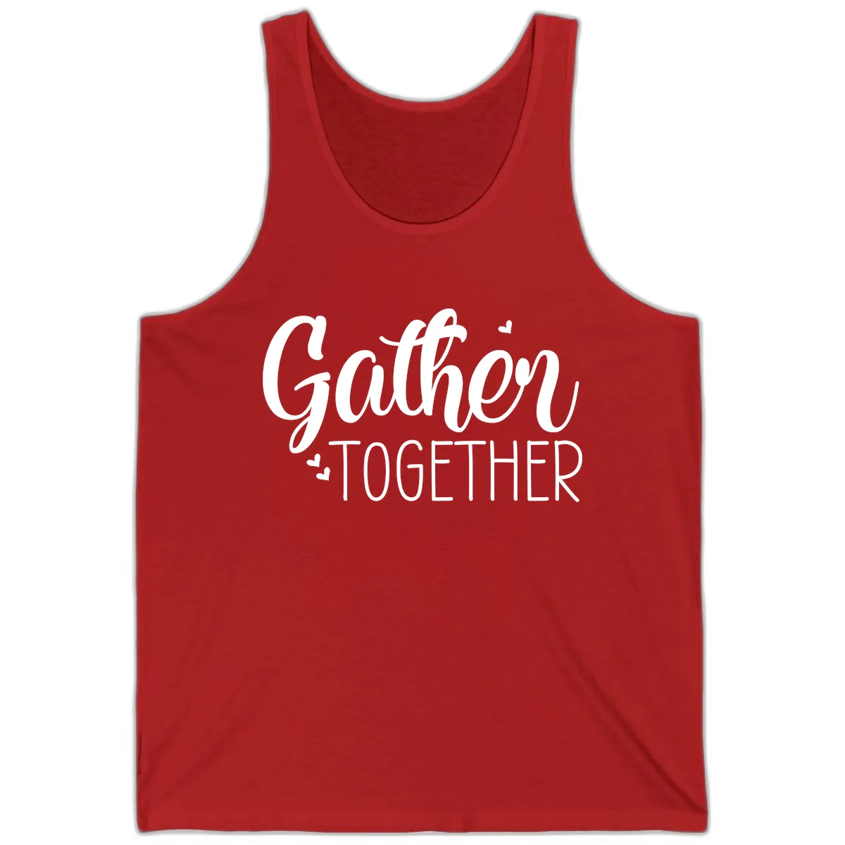 Gather Together Script Design Tank in Red