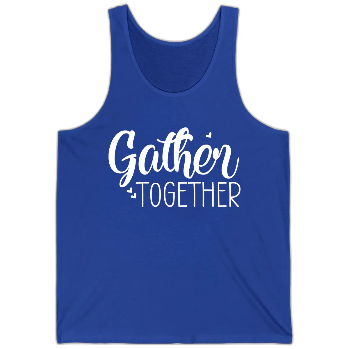 Gather Together Script Design Tank in True Royal