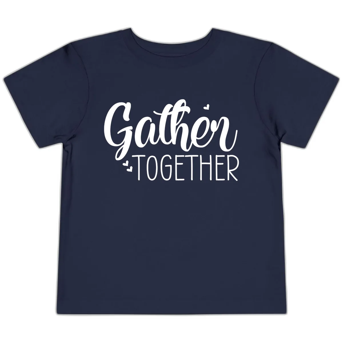 Gather Together Script Design Toddler T-Shirt in Navy