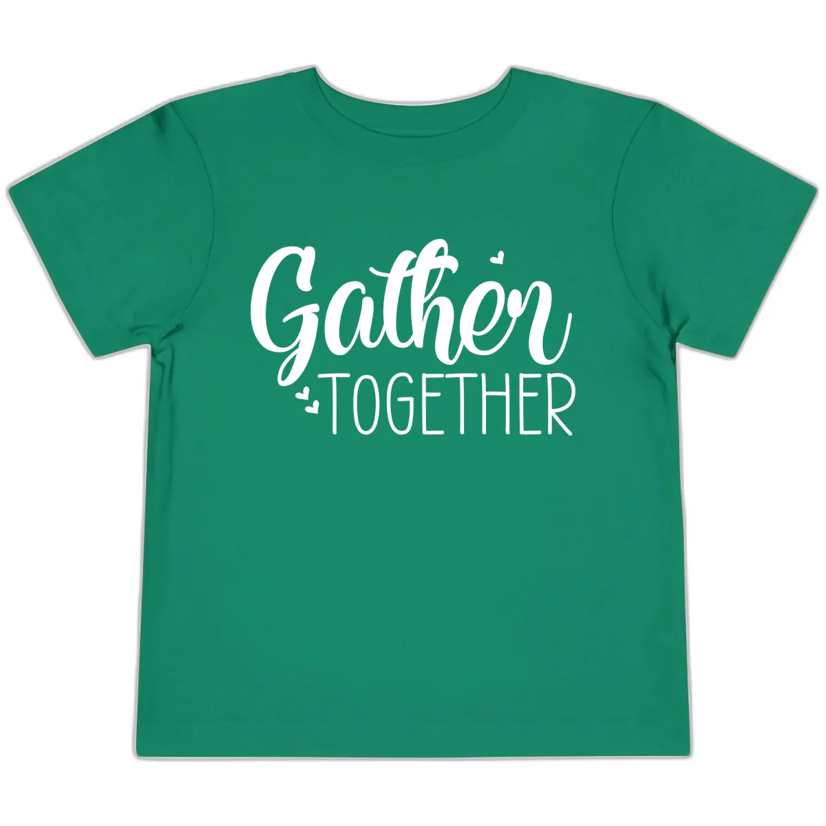 Gather Together Script Design Toddler T-Shirt in Kelly