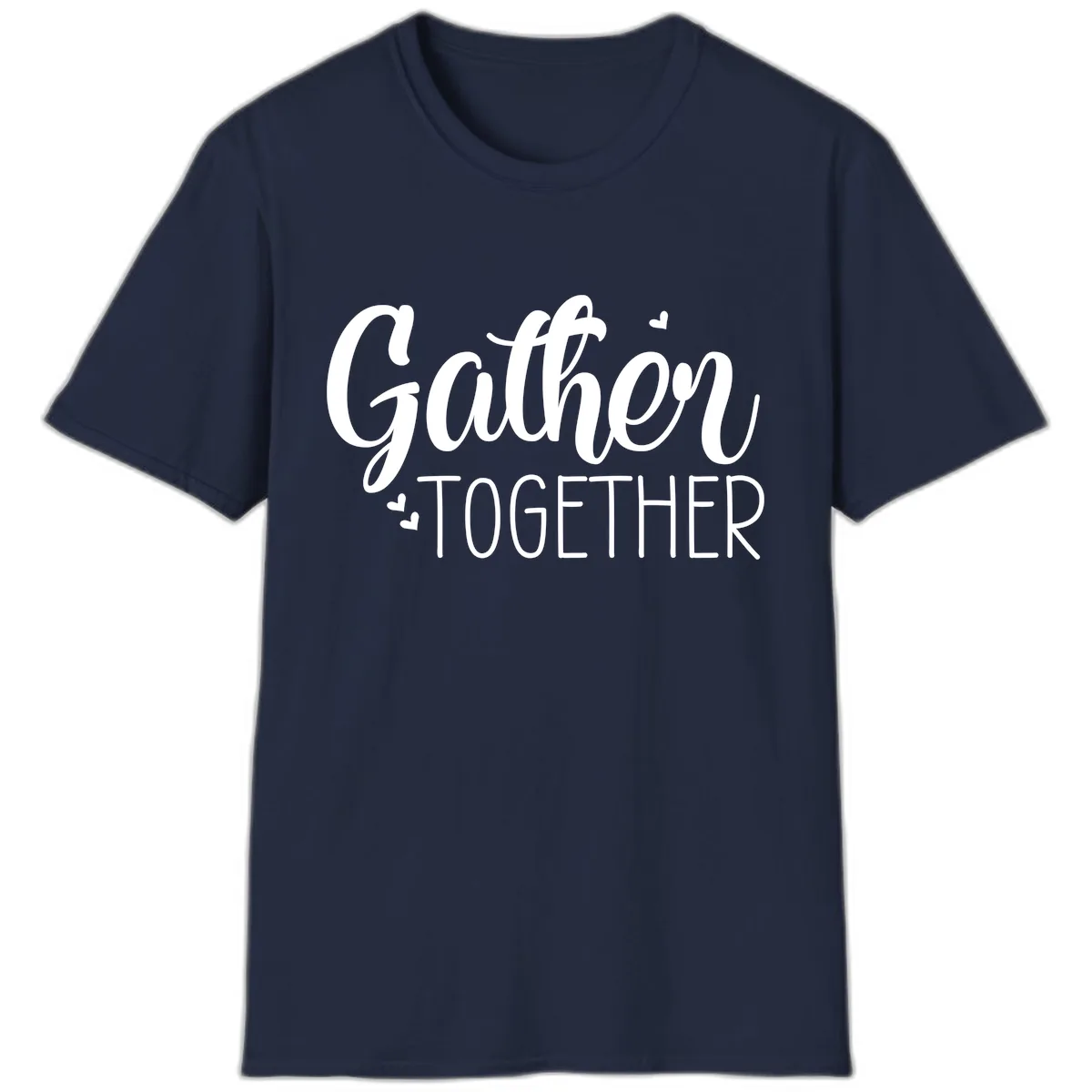 Gather Together Script Design T-Shirt in Navy